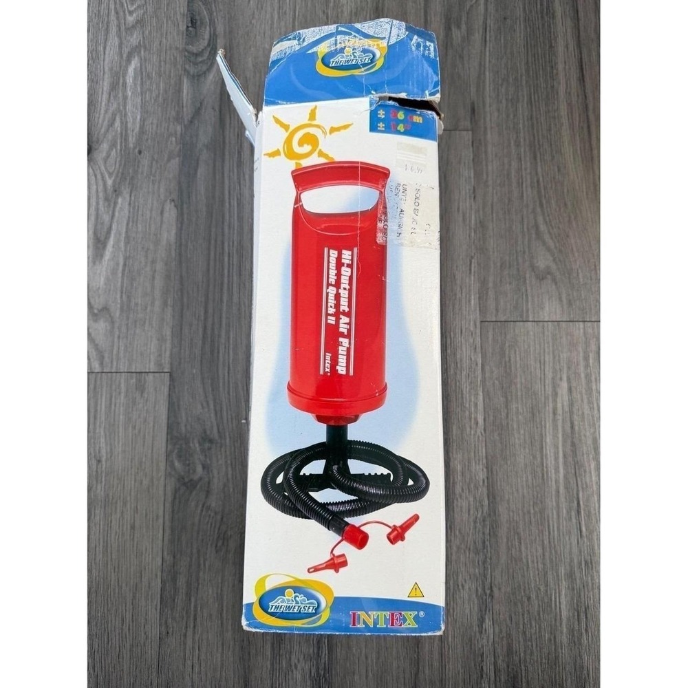 Intex Double Quick II Hi-Output Hand Air Pump 14" Manual Inflator w/ Nozzles - Picture 4 of 6